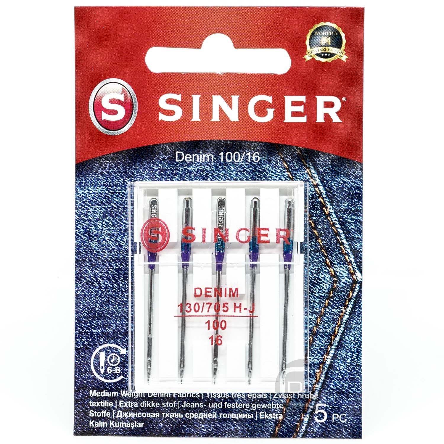 Jeans Nadel Stärke 100 - 5er Pack SINGER