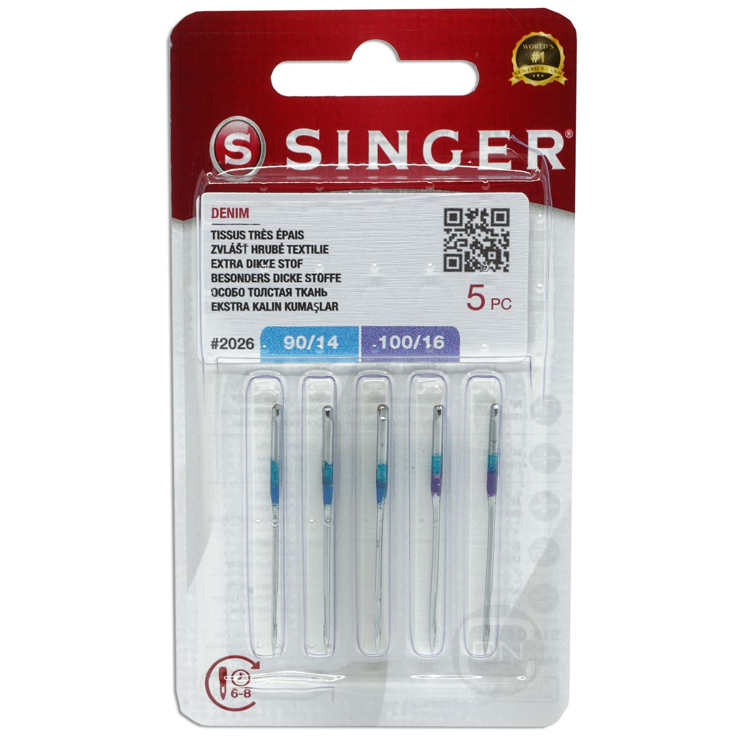 jeans_nadel_0025700 Jeans Nadel Sortiment Stärke 90 100 - 5er Pack SINGER
