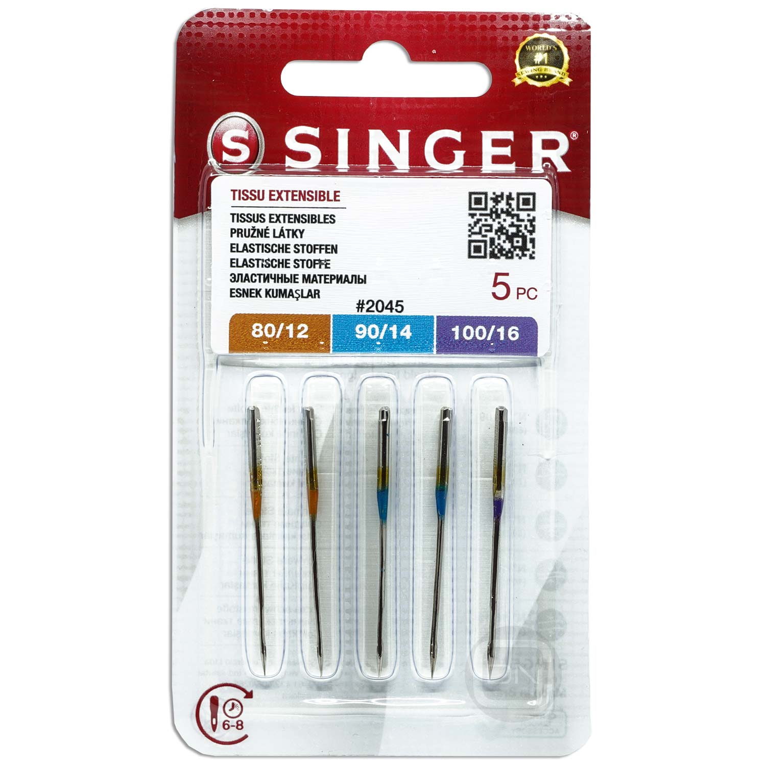 Stretch Nadel Sortiment Stärke 80 90 100 5er Pack SINGER