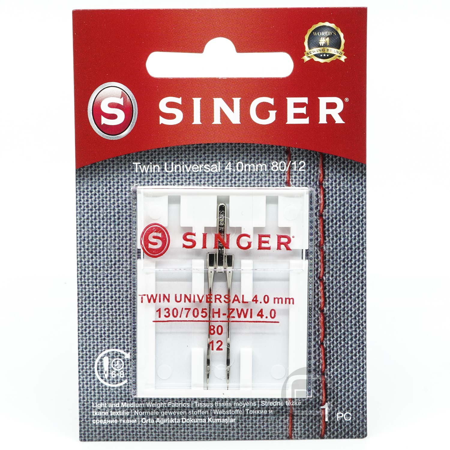 Zwillingsnadel 4 mm Universal Stärke 80 SINGER