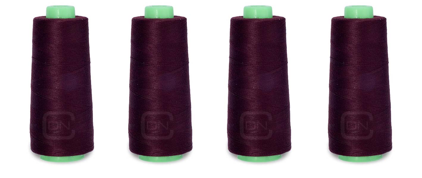 Overlockgarn 4x 2500m Farbe rotbuche 100% Polyester