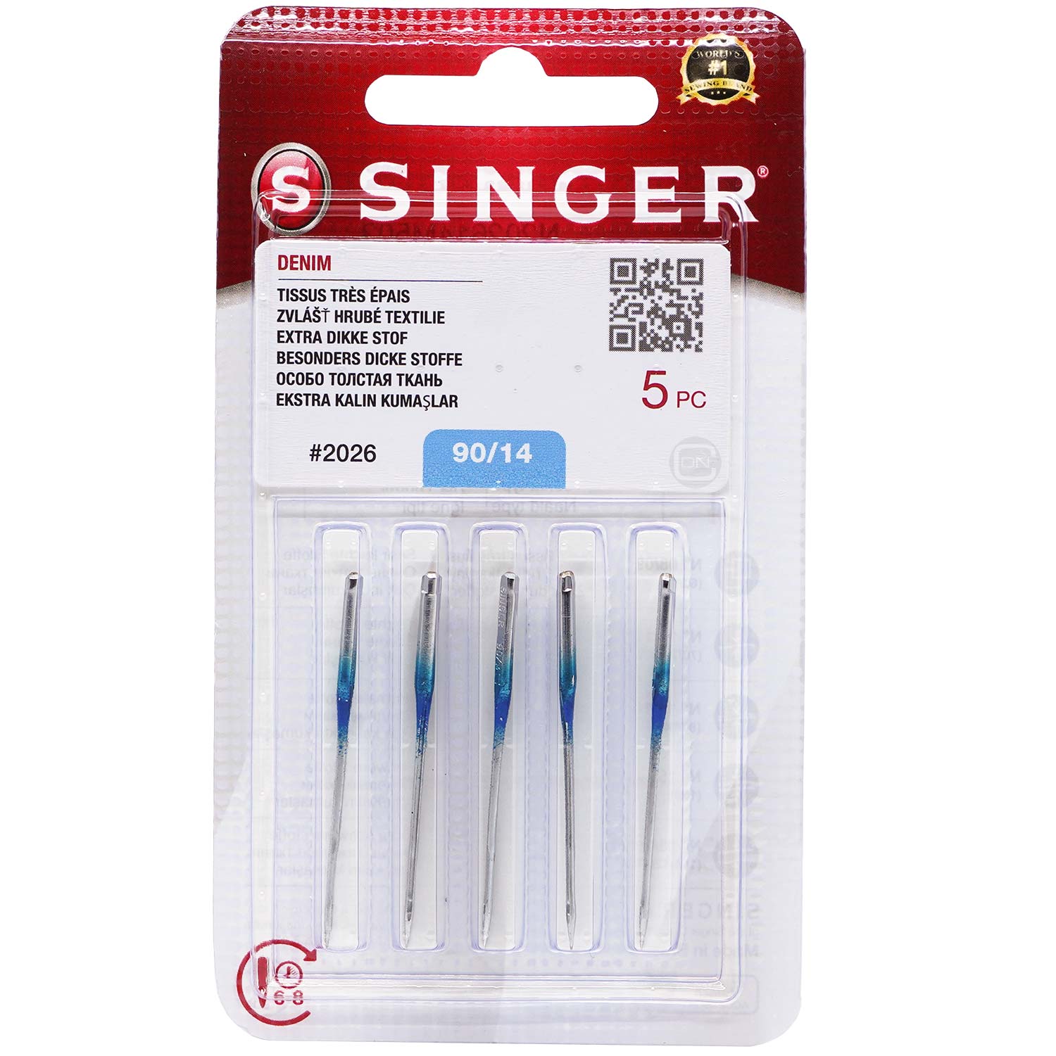 Jeans-Nadel-St-rke-90-5er-Pack-SINGER-2155800 Jeans Nadel Stärke 90 5er Pack SINGER