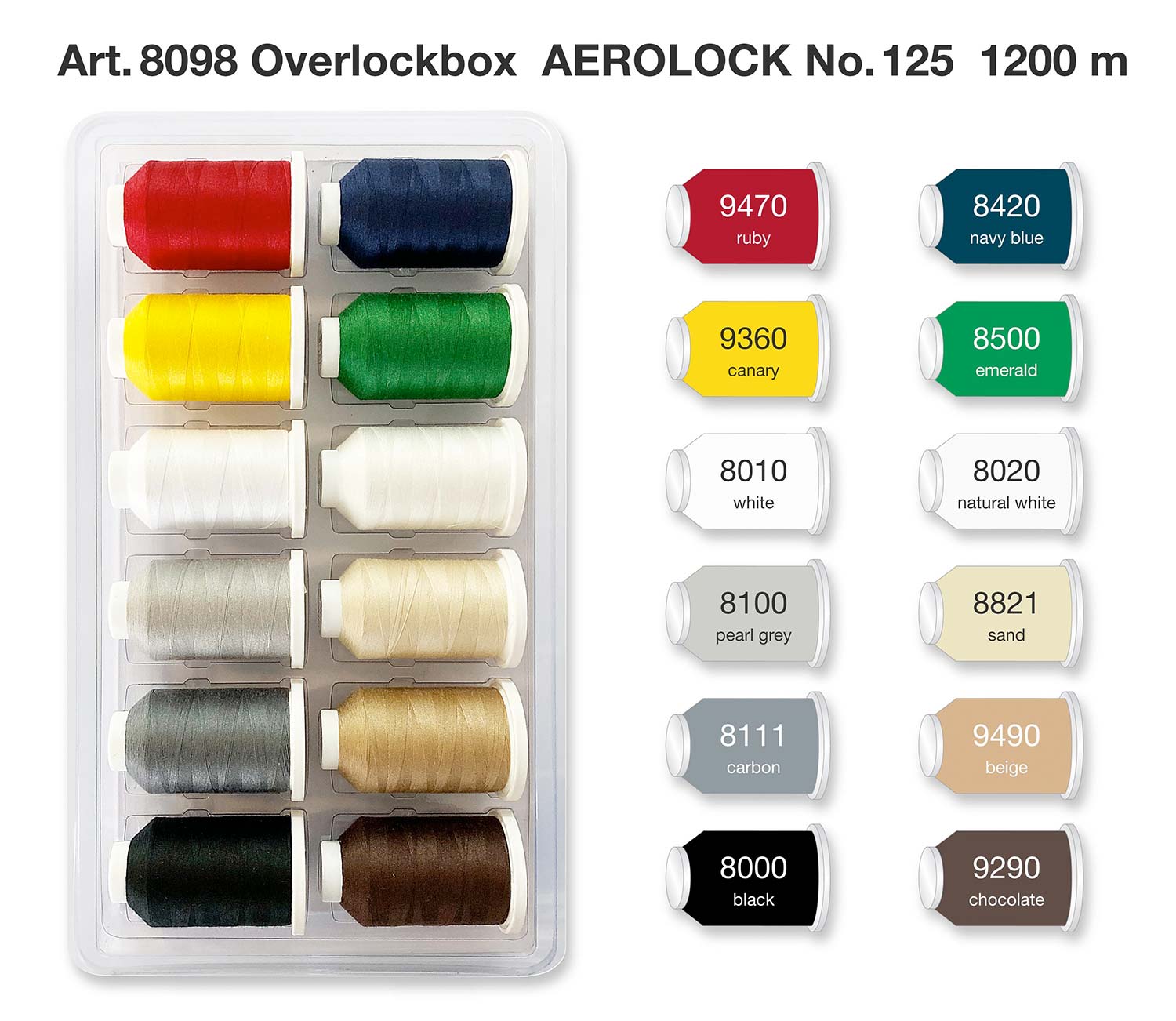 Madeira Aerolock Overlockgarnbox 12x1200 Meter