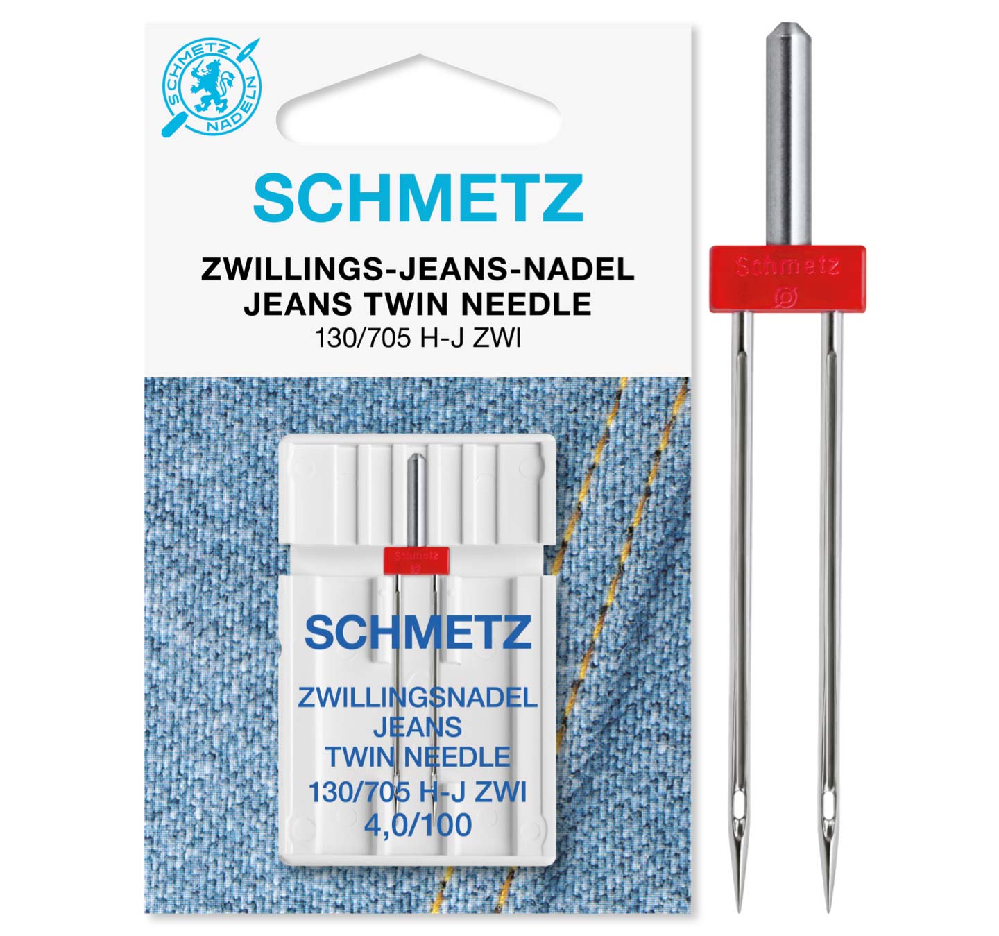 Zwillingsnadel 4,0 mm Jeans Stärke 100 Schmetz