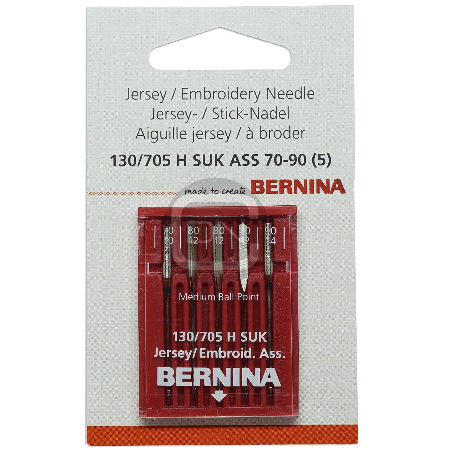 Sticknadel Jersey Sortiment Stärke 70 80 90 5er Pack Bernina