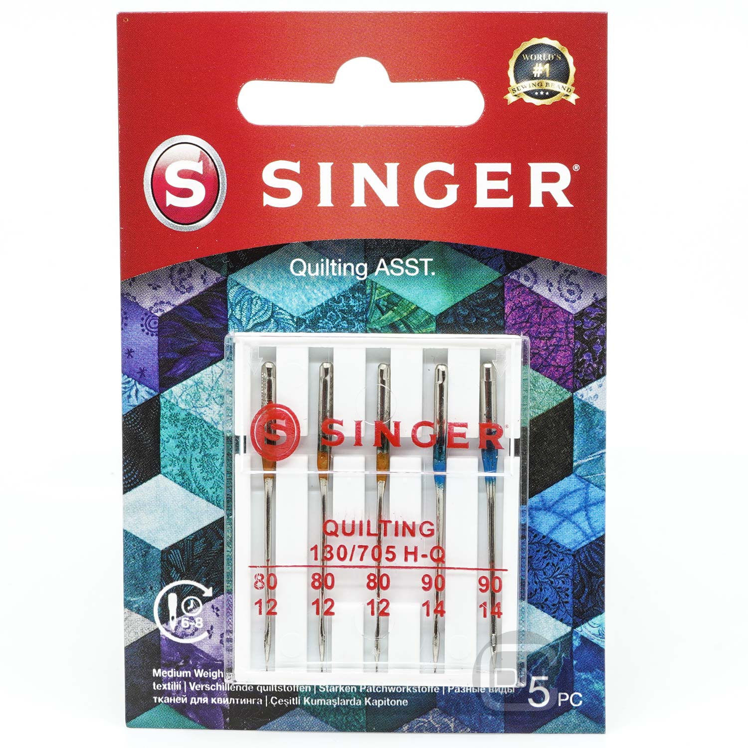 Quilt Nadel Sortiment Stärke 80 90 5er Pack SINGER