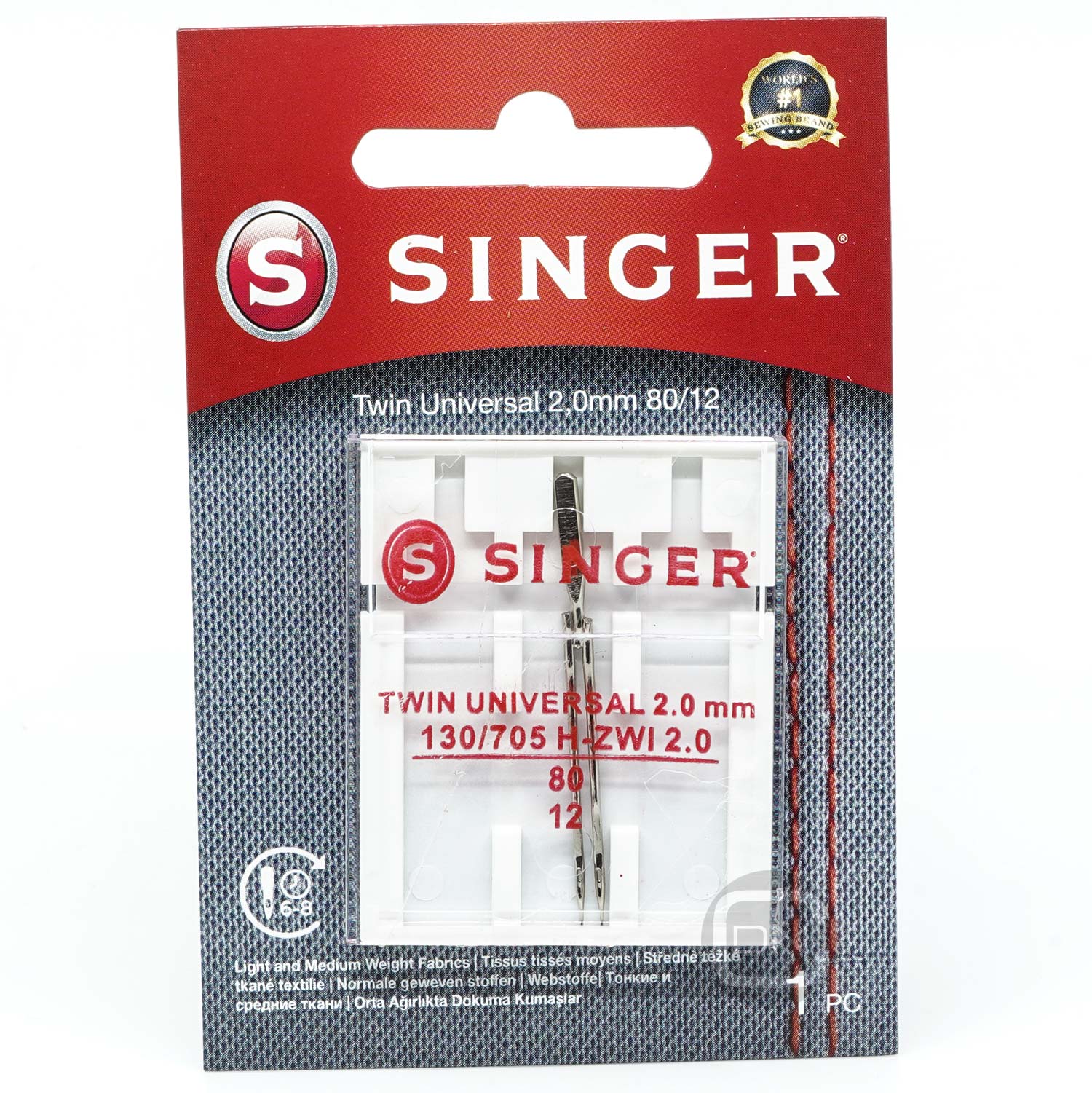 Zwillingsnadel 2 mm Universal Stärke 80 SINGER