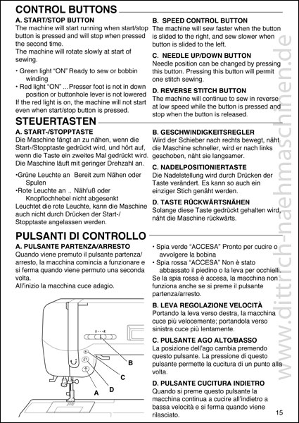 Anleitung SINGER Rumina 3400