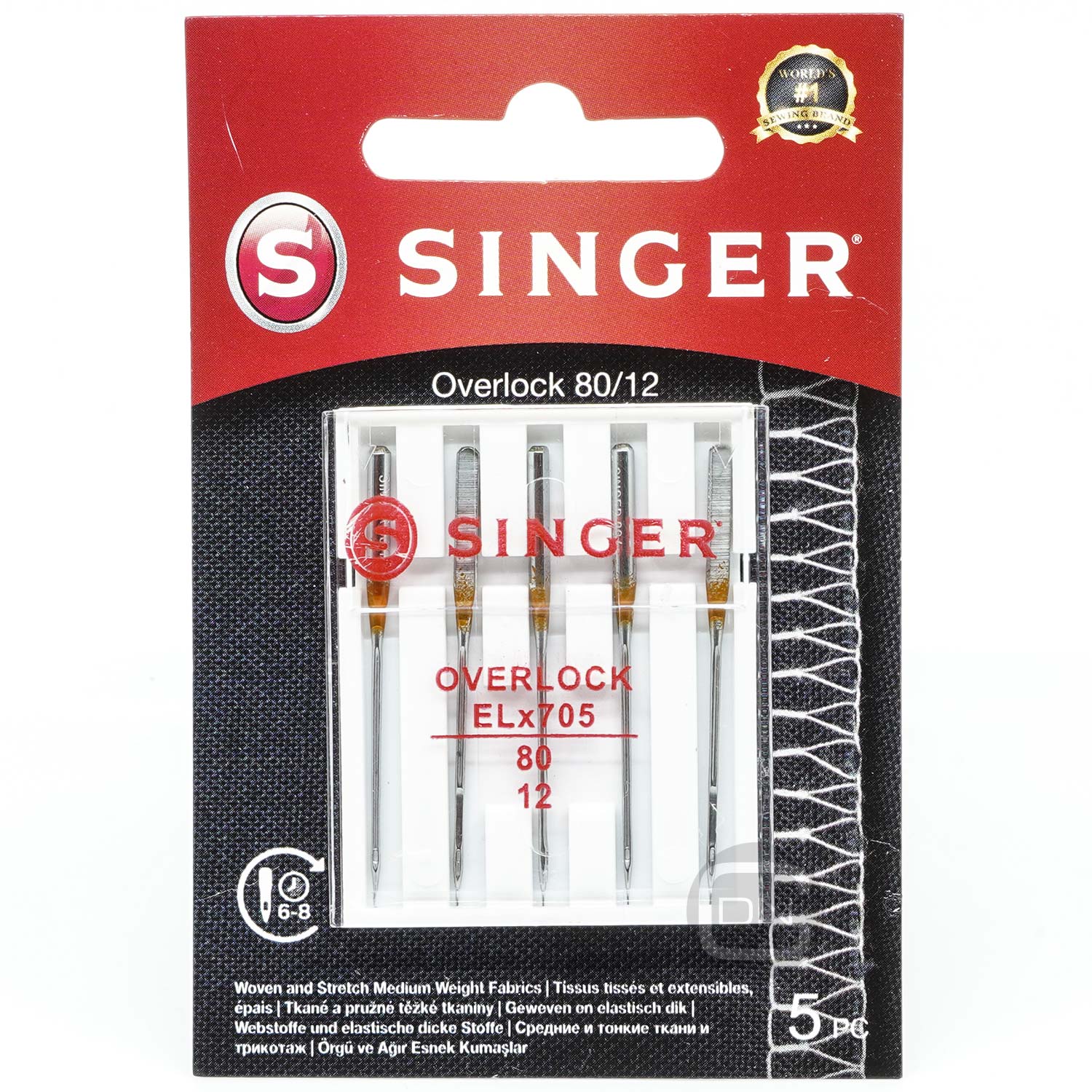 Overlocknadel ELx705 Stärke 80 5er Pack SINGER