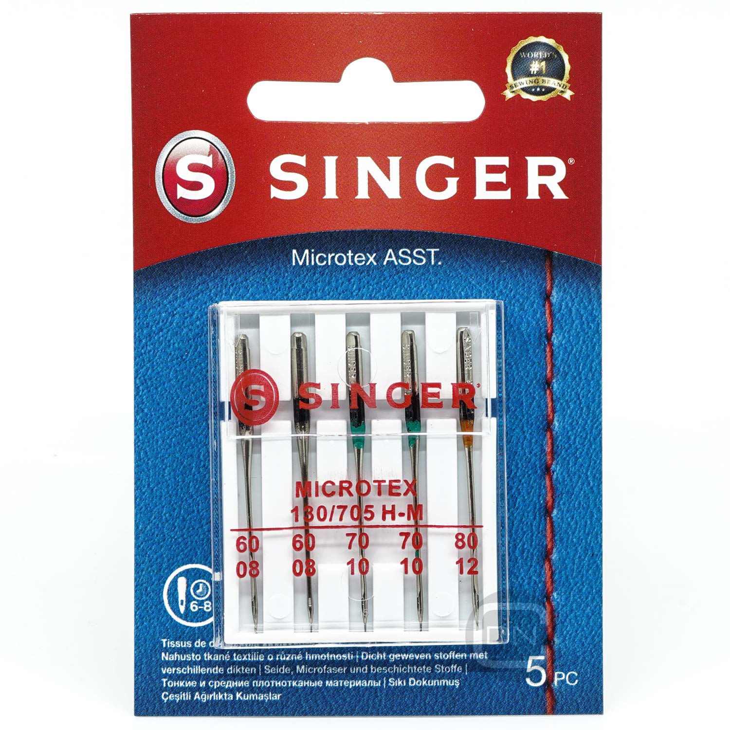 Microtex Nadel Sortiment Stärke 60 70 80 5er Pack SINGER