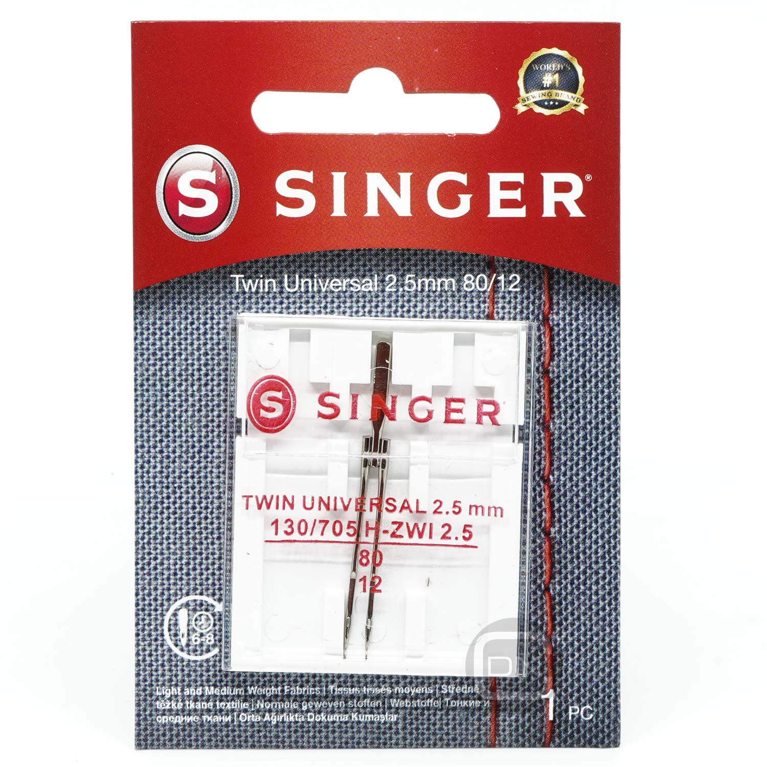 Zwillingsnadel 2,5 mm Universal Stärke 80 SINGER