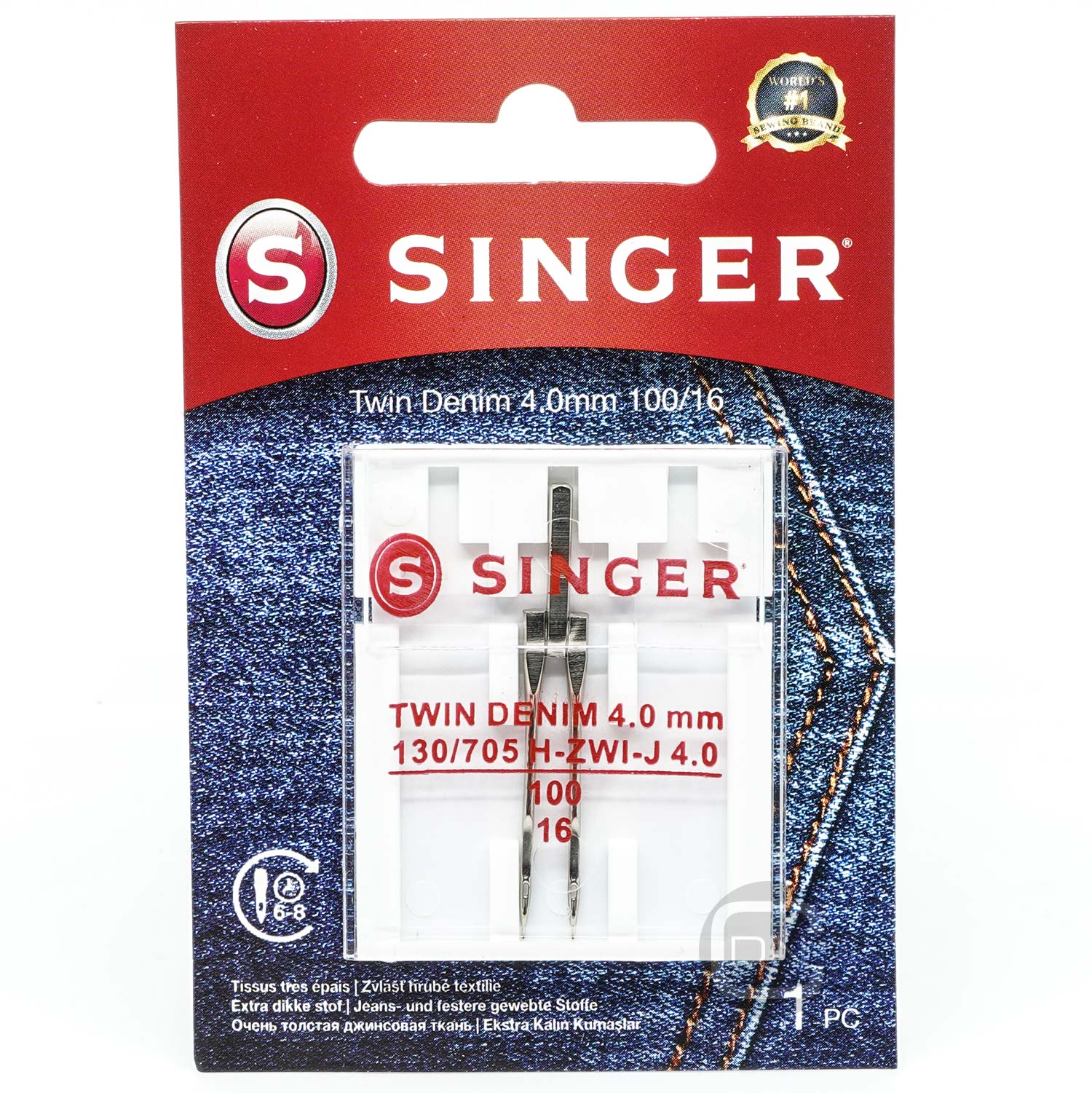 Zwillingsnadel 4,0 mm Jeans Stärke 100 SINGER