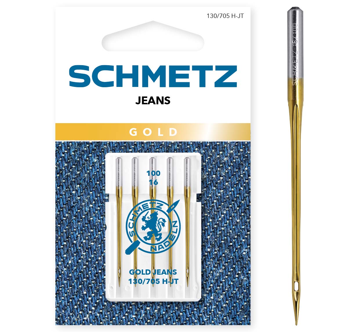 Jeans Nadel Gold Stärke 100 5er Pack Schmetz Jeans Nadel Gold Stärke 100 5er Pack Schmetz
