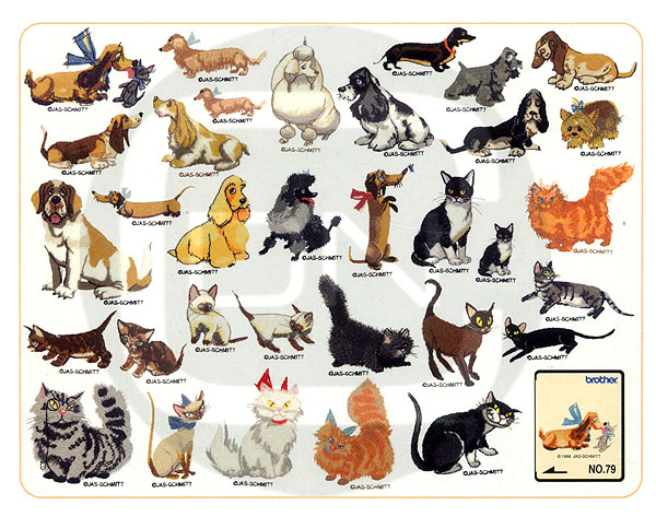 Stickmotivkarte 79 - Dogs & Cats (Brother) - ARCHIV