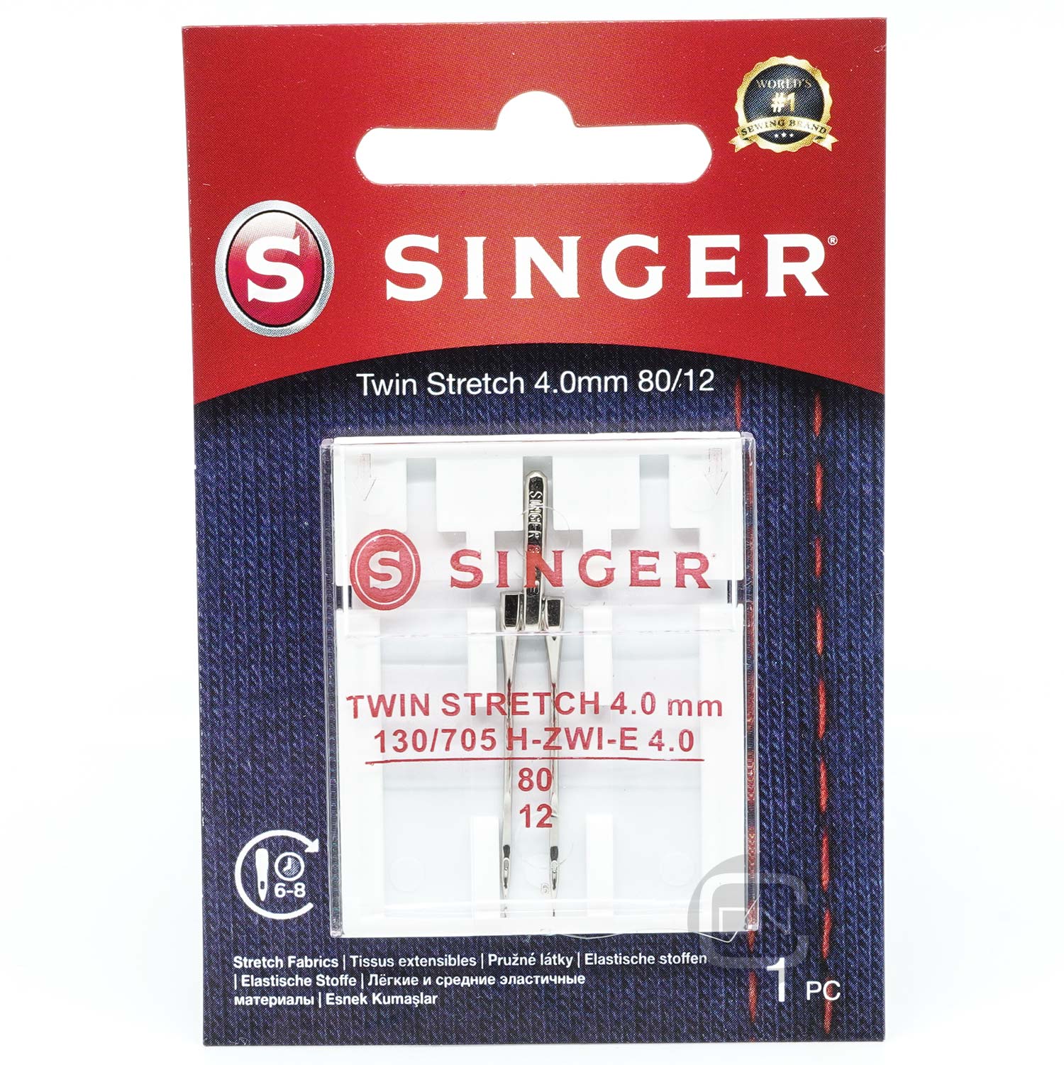 Zwillingsnadel 4 mm Stretch Stärke 80 SINGER